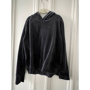 Zella girls dark gray velvet hoodie sweatshirt L